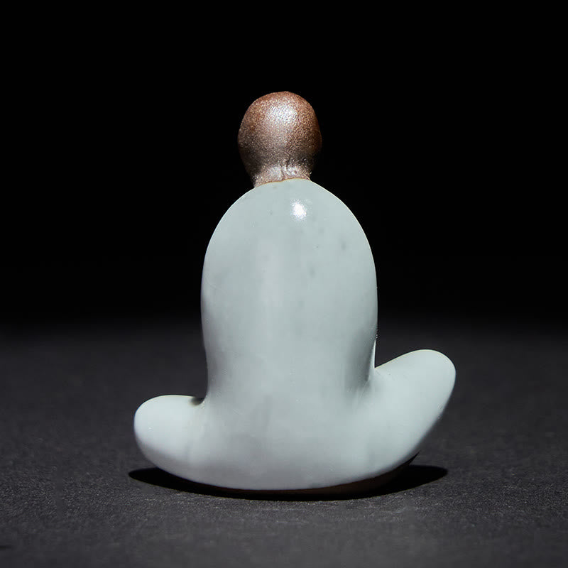 Buddha Stones Small Formless Buddha Meditating Ceramic Statue Zen Home Decoration 4*2.5*5cm - image 2