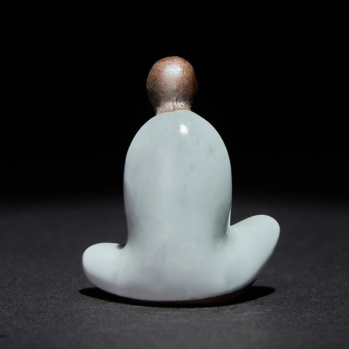 Buddha Stones Small Formless Buddha Meditating Ceramic Statue Zen Home Decoration 4*2.5*5cm - image 2