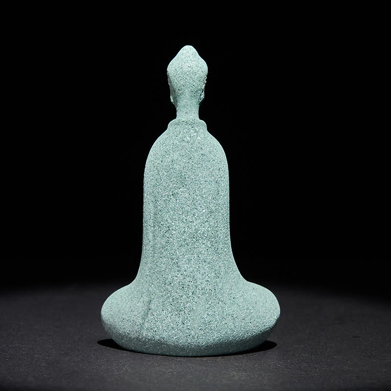 Buddha Stones Meditation Buddha Statue Sandstone Home Figure Desk Decoration 6*4.5*9.5cm - image 4