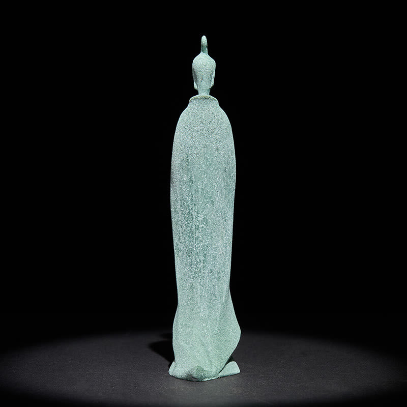 Buddha Stones Meditation Buddha Standing Statue Sandstone Home Decoration 3.8*6.5*17cm - image 4