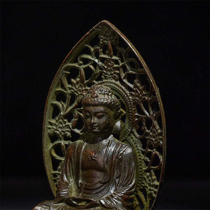 Buddha Stones Tathagata Buddha Alloy Statue Zen Home Decoration 9*4.5 cm - image 7