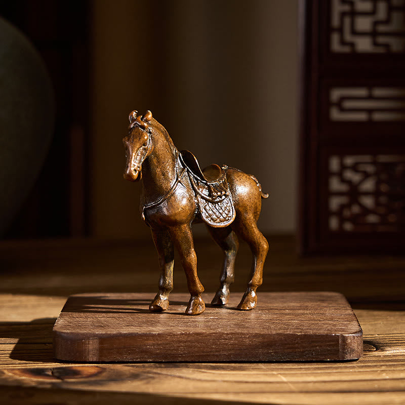 Buddha Stones Ancient Year of the Horse Alloy Home Decoration 7.5*2.6*7 cm - image 2