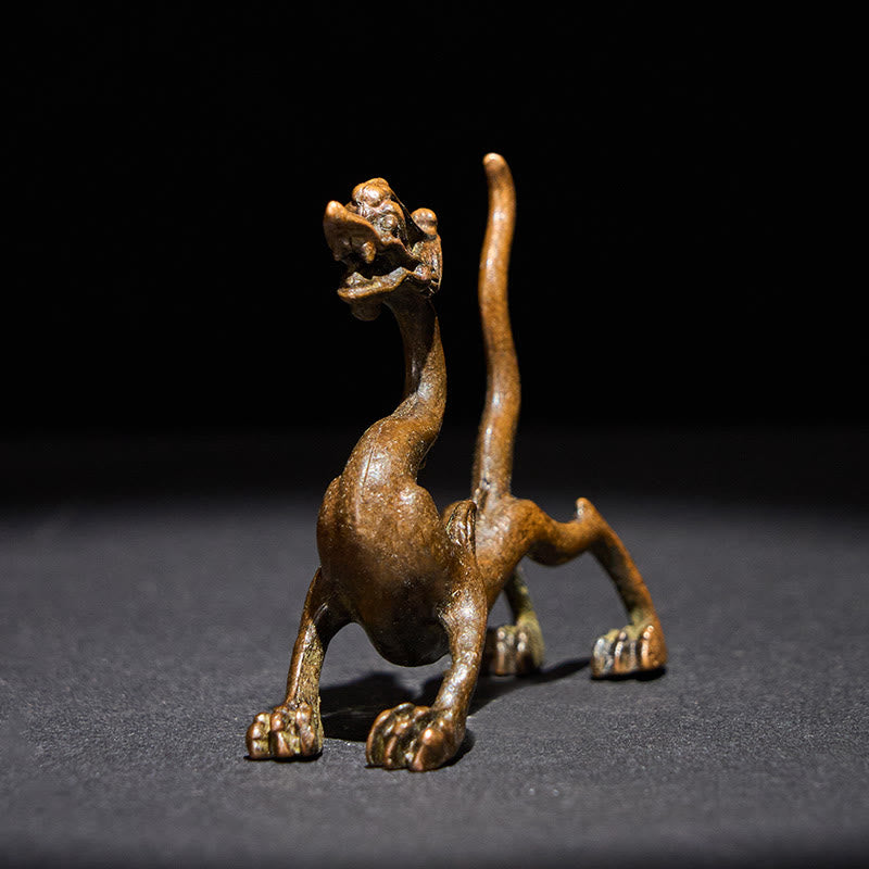 Buddha Stones Mini Dragon Alloy Luck Protection Home Decoration 7.6*2.5*5.4 cm - image 2