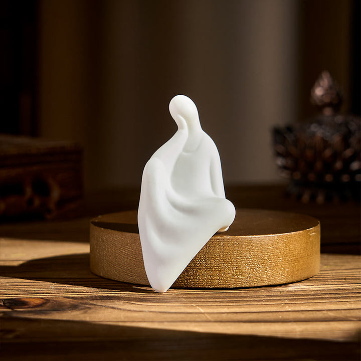 Buddha Stones Formless Buddha Ceramics Wenge Wood Desk Serenity Decoration - image 3