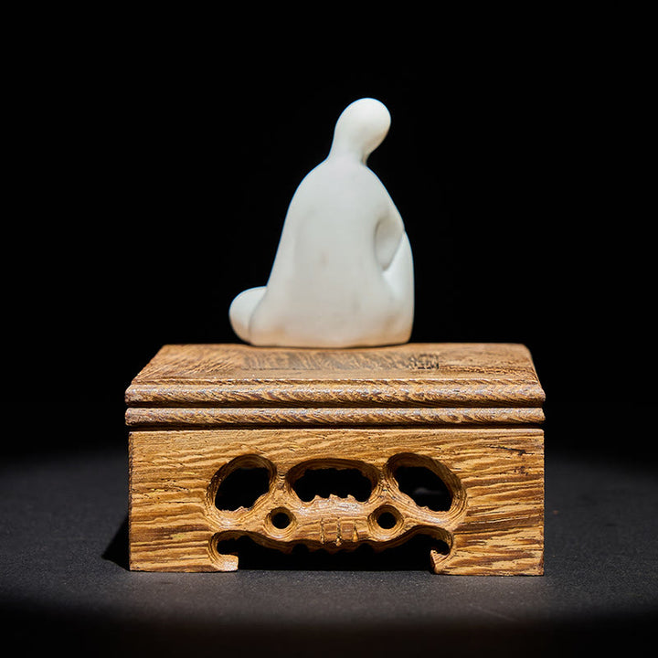 Buddha Stones Formless Buddha Ceramics Wenge Wood Desk Serenity Decoration - image 2
