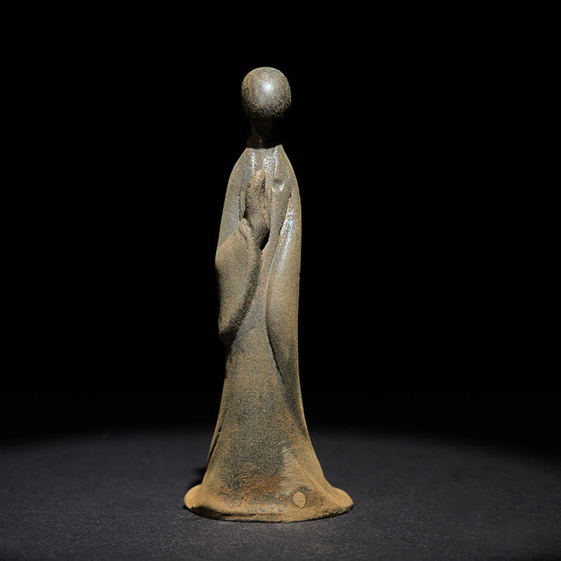 Buddha Stones Handmade Standing Formless Buddha Iron Powder Rust Cast Resin Statue Decoration - image 1