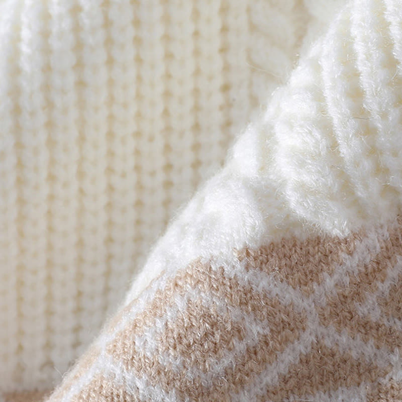 Buddha Stones Jacquard Ethnic Long Sleeve Men's Knitted Sweater With Pockets - image 3