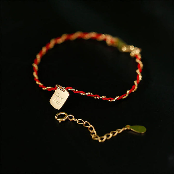 Buddha Stones 925 Sterling Silver Red String Good Luck Bracelet  - image 1