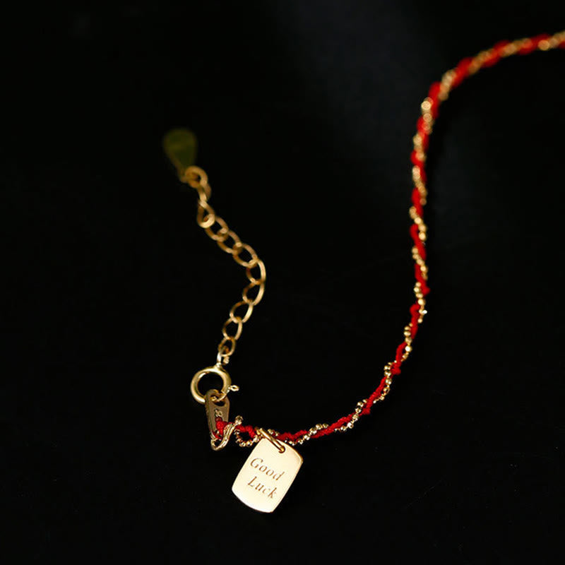 Buddha Stones 925 Sterling Silver Red String Good Luck Bracelet  - image 4