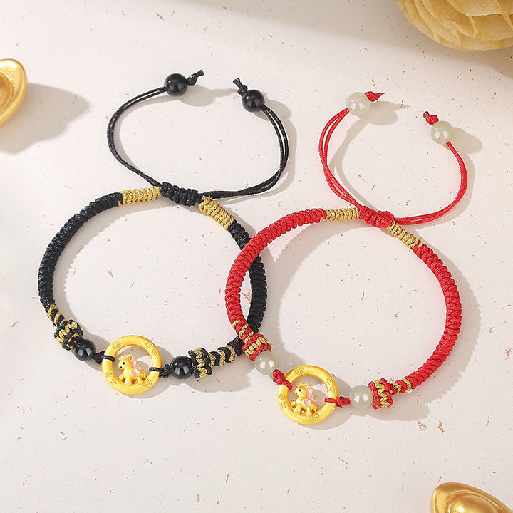 Buddha Stones 925 Sterling Silver Year Of The Horse Peace Buckle Fu Character Luck Necklace Pendant - image 20