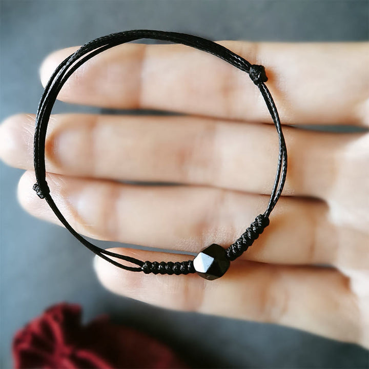 Buddha Stones Natural Black Obsidian String Braided Strength Bracelet - image 6