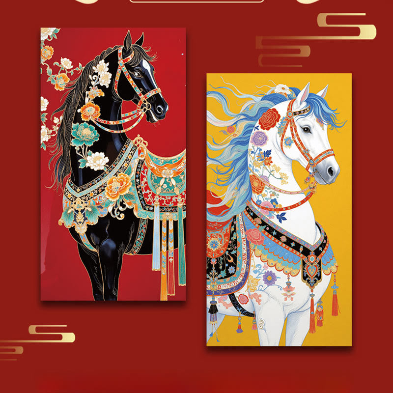 Buddha Stones 6pcs Colorful Chinese Red Envelope Year Of The Horse 2026 New Year - image 0