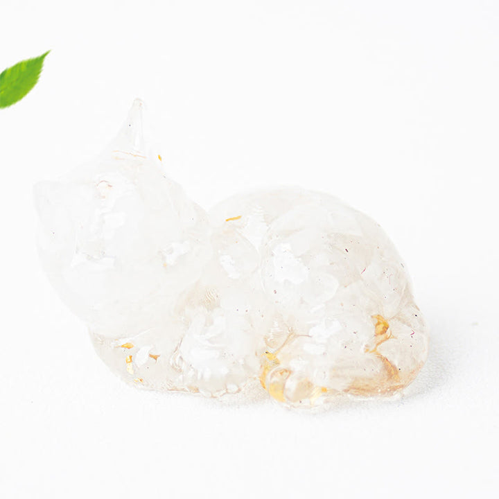 Buddha Stones Crystal Chip Epoxy Resin Small Cat Positive Decoration  - image 8