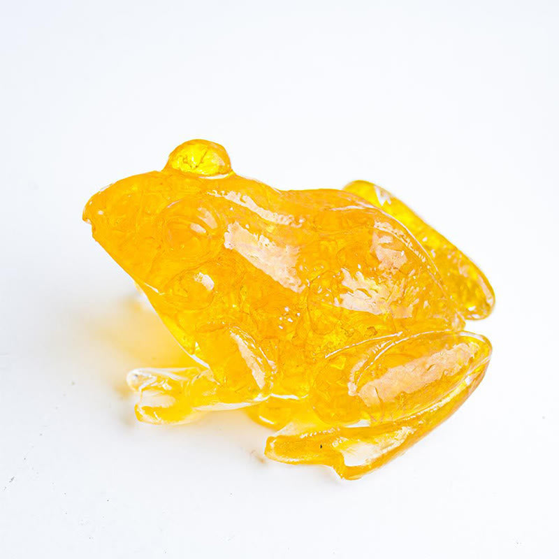 Buddha Stones Crystal Drip Resin Small Frog Passion Decoration Statue - Citrine Decorations(65*55*38mm) - image 22