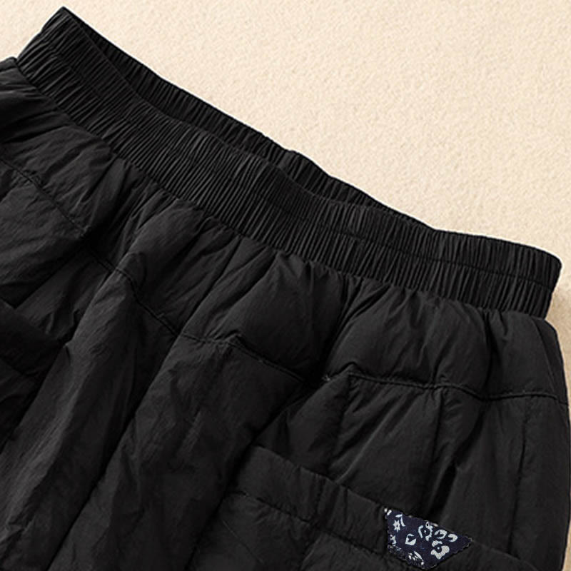 Buddha Stones Women's Winter Thermal Patchwork Cotton Pants With Pockets - image 9