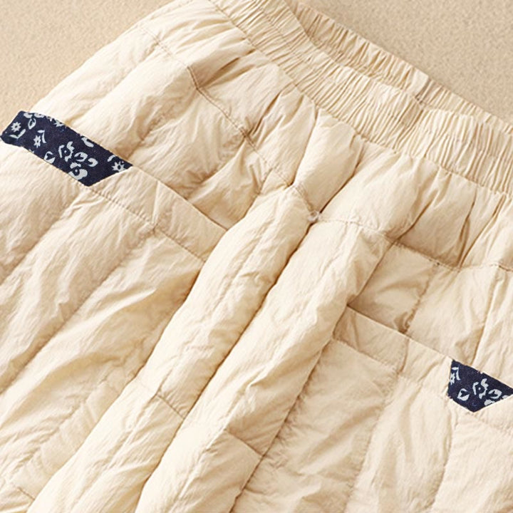 Buddha Stones Women's Winter Thermal Patchwork Cotton Pants With Pockets - image 2