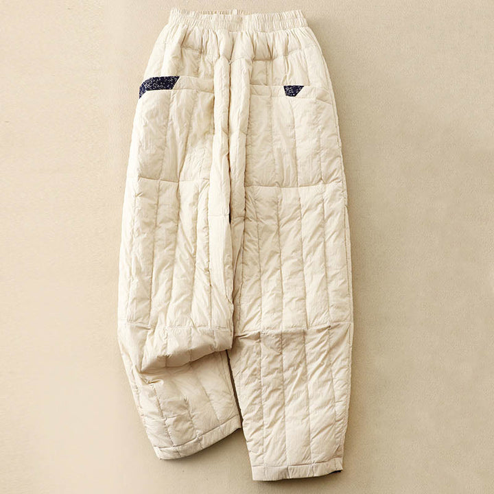 Buddha Stones Women's Winter Thermal Patchwork Pants With Pockets - Cornsilk - US8-10，UK/AU12-14，EU40-42 (2XL) - image 0