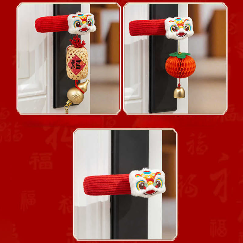 Buddha Stones Year of the Horse Dancing Lion Fu Character Door Handle Blessing Decoration - image 10