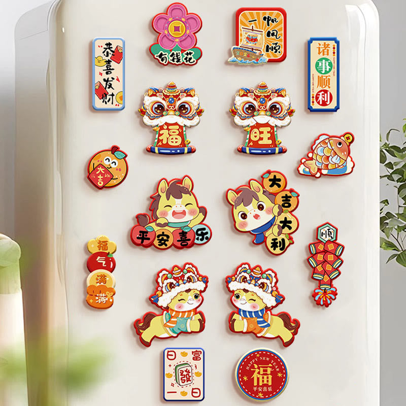 Buddha Stones Year of the Horse Refrigerator Fridge Full Magnet Back Blessings Decoration - image 15