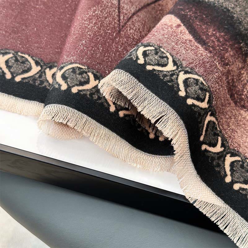 Buddha Stones Winter Ink Painting Lotus Flowers Leaves Pattern Soft Scarf Shawl - image 19