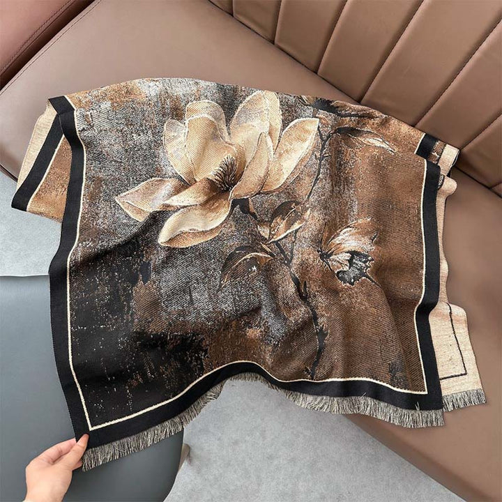 Buddha Stones Winter Magnolia Butterfly Pattern Soft Scarf Shawl - image 9