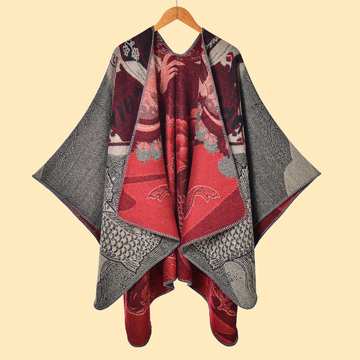Buddha Stones Winter Koi Fish Waves Pattern Warm Cozy Scarf Shawl - image 1