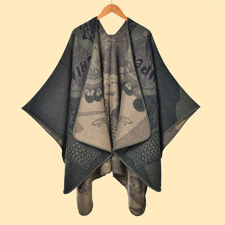 Buddha Stones Winter Koi Fish Waves Pattern Warm Cozy Scarf Shawl - DarkGray - 130*150cm - image 14
