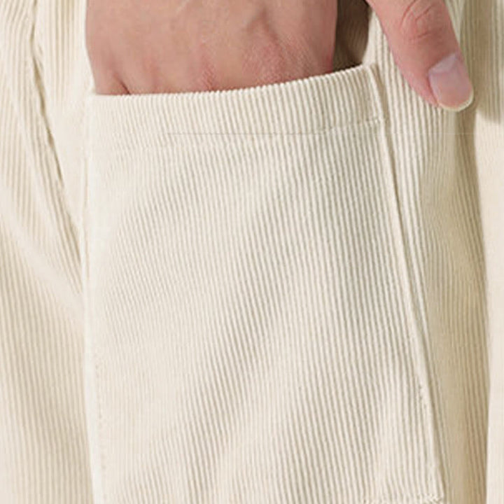 Buddha Stones Fall Solid Color Corduroy Men's Harem Pants With Pockets - image 17