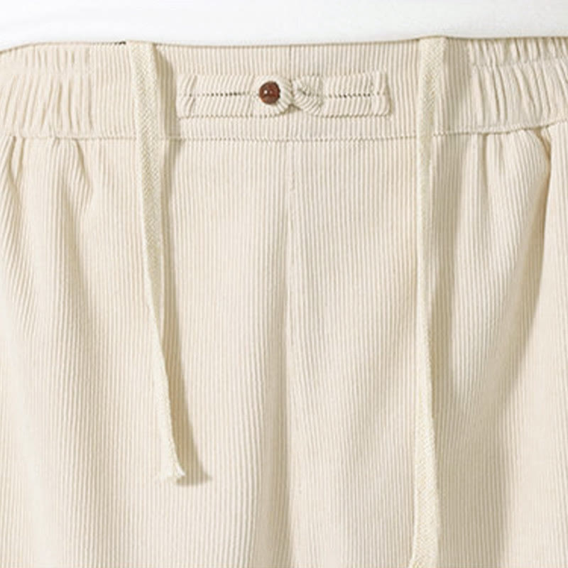 Buddha Stones Fall Solid Color Corduroy Men's Harem Pants With Pockets - image 16