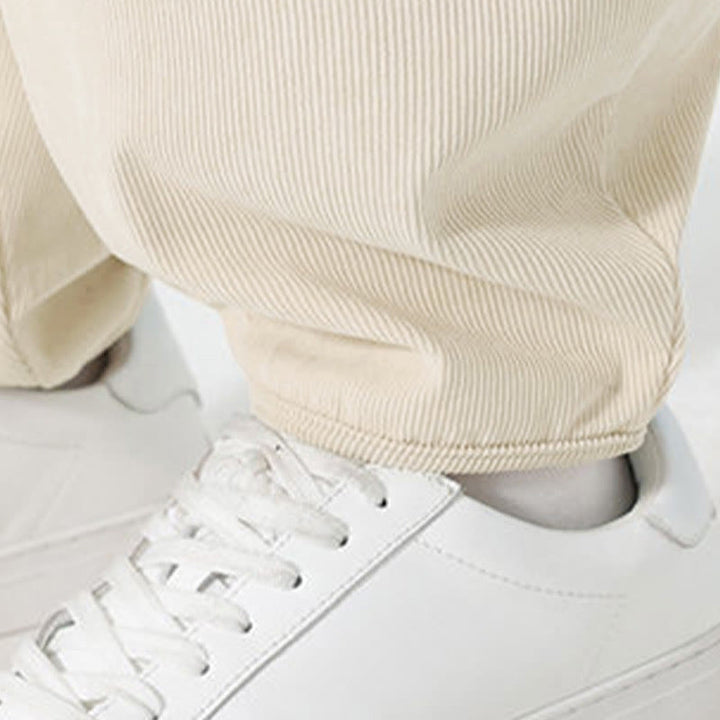 Buddha Stones Fall Solid Color Corduroy Men's Harem Pants With Pockets - image 18