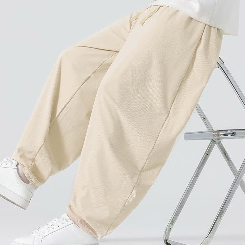 Buddha Stones Fall Solid Color Corduroy Men's Harem Pants With Pockets - image 15