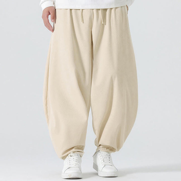 Buddha Stones Fall Solid Color Corduroy Men's Harem Pants With Pockets - image 14
