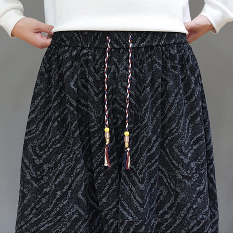 Buddha Stones Fall Texture Drawstring Design Corduroy Cotton Linen Men's Harem Pants With Pockets - image 19