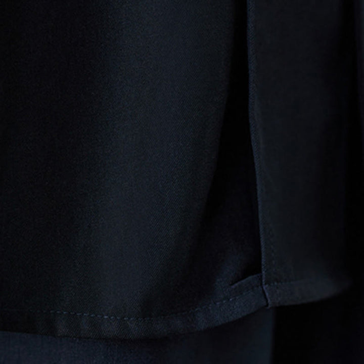 Buddha Stones Black Plain Frog-Button Lapel Women's Cotton Long Sleeve Shirt - image 9