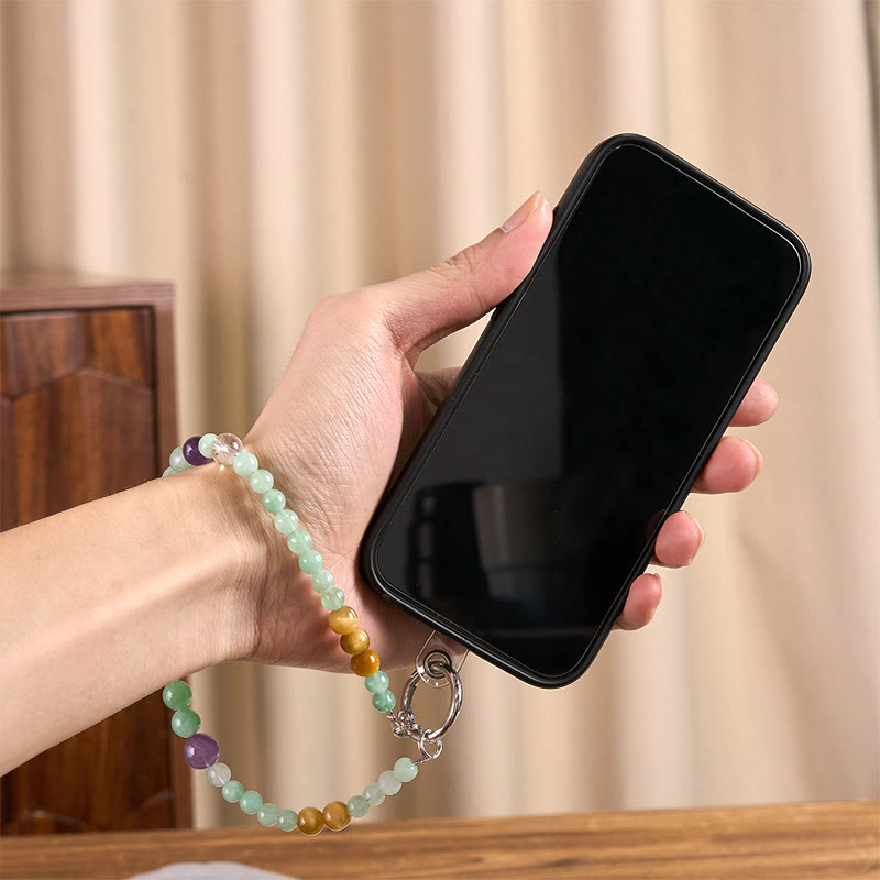 Buddha Stones Jade Beaded Prosperity Key Chain Phone Hanging Decoration - image 6