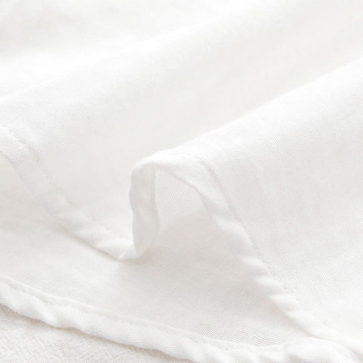 Buddha Stones Fall White Green Grass Buttons Women's Cotton Long Sleeve Shirt - image 14