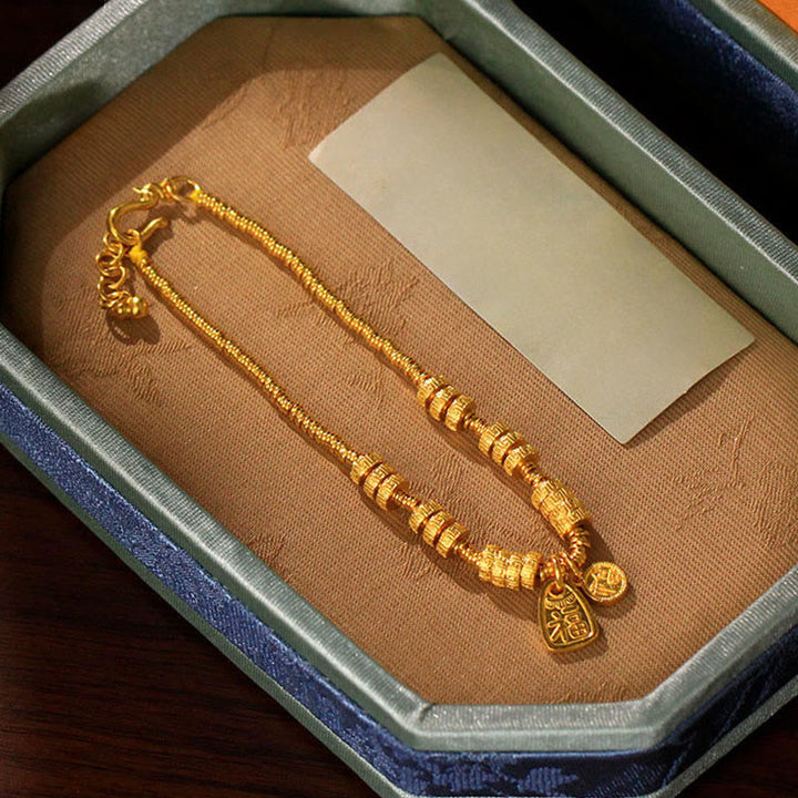 Buddha Stones Copper Fu Character Lucky Charm Wealth Bracelet - image 9