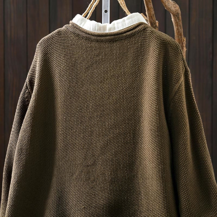 Buddha Stones Fall Floral Buttons Cotton Women's Long Sleeve Knitted Cardigan Sweater - image 7