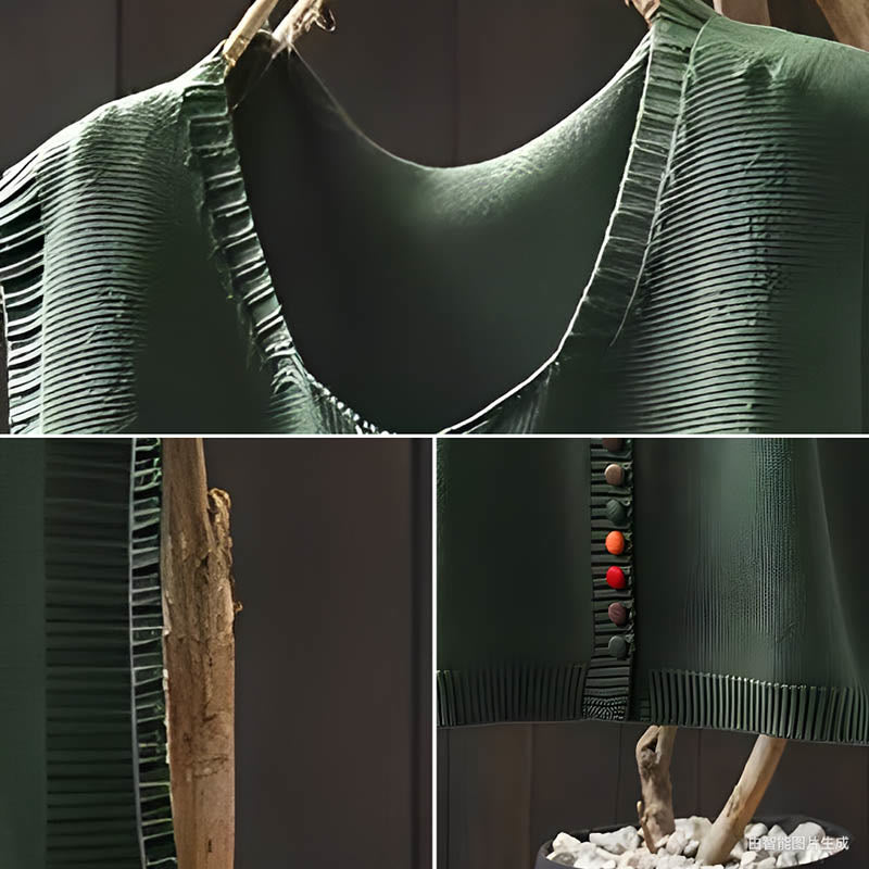 Buddha Stones Colorful Buttons Women's Sleeveless Knitted Vest Waistcoat - image 8