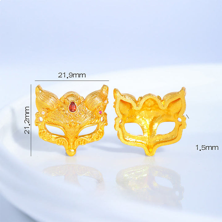 Buddha Stones 24k Gold Plated Brass Fox Bell Charm Fu Character Woven Purple String Luck Bracelet - image 3