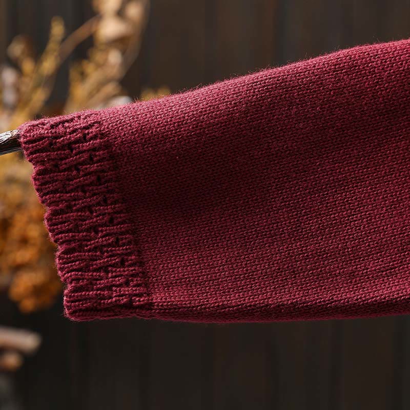 Buddha Stones Fall Lace Buttons Cotton Women's Long Sleeve Knitted Cardigan Sweater With Pockets - image 12