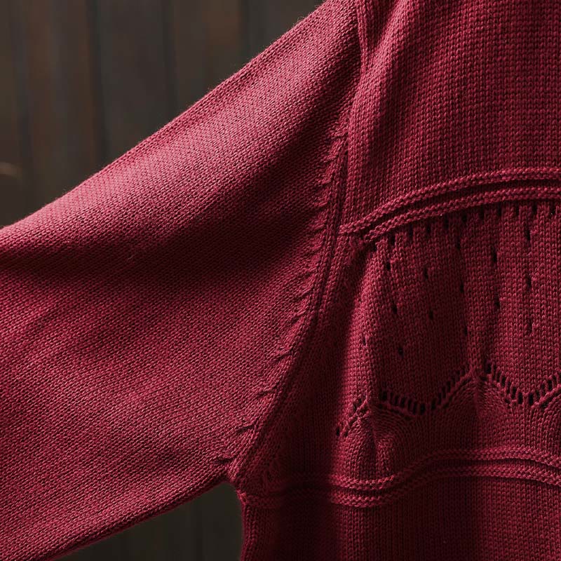 Buddha Stones Fall Lace Buttons Cotton Women's Long Sleeve Knitted Cardigan Sweater With Pockets - image 11