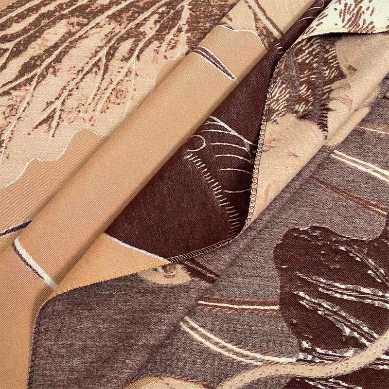 Buddha Stones Winter Stork Birds Lotus Flowers Leaves Pattern Soft Scarf Shawl - image 15