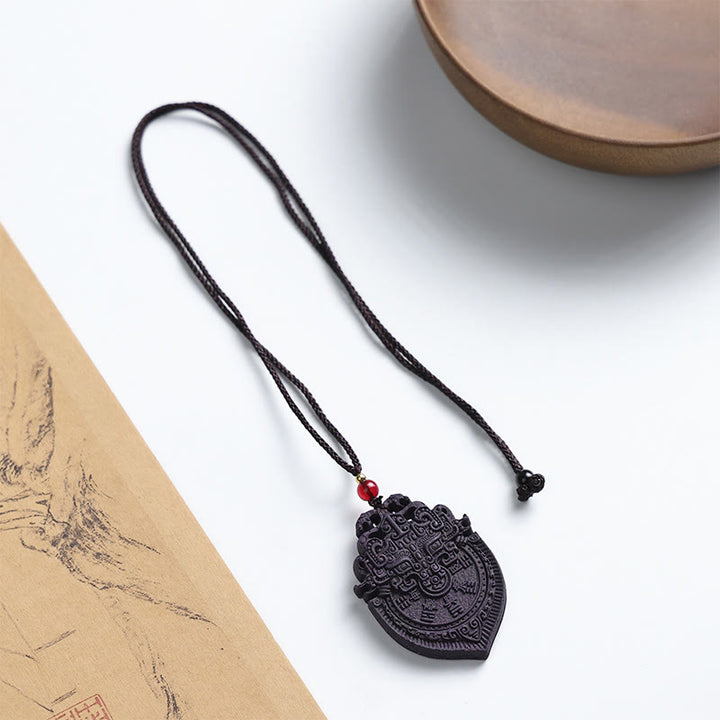 Buddha Stones Fox Mask Butterfly Taotie Peace Buckle Fortune Necklace Pendant - Taotie - image 16