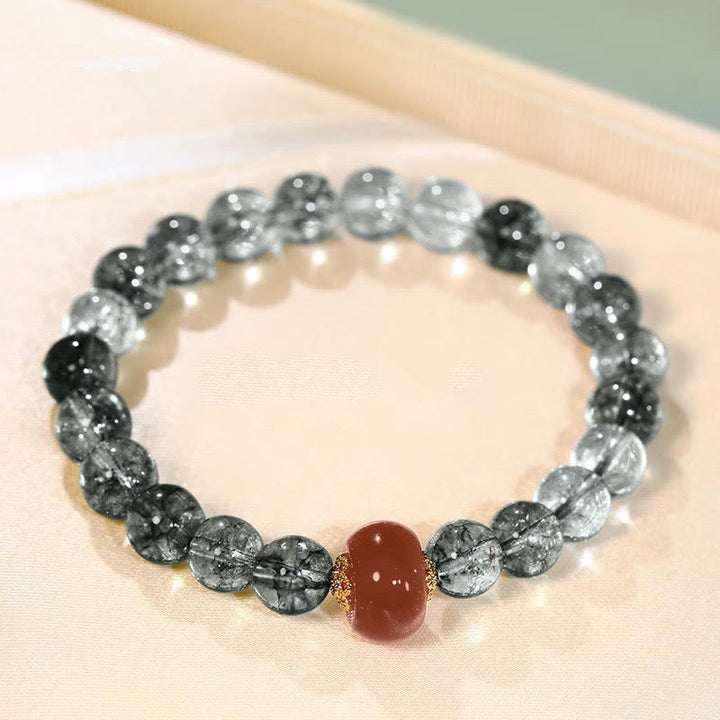 Buddha Stones Green Phantom Red Agate Positive Bracelet - image 2