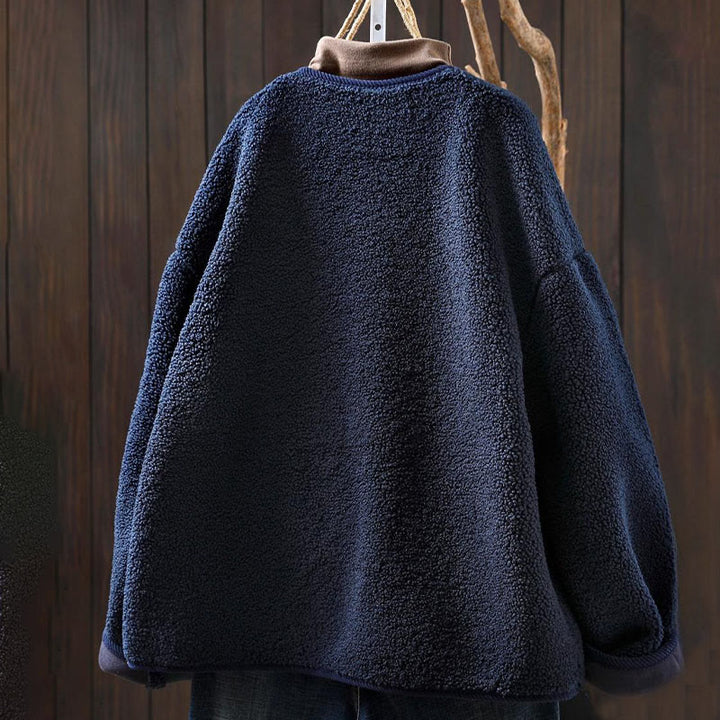 Buddha Stones Winter Zipper Buttons Long Sleeve Thermal Warm Cotton Women's Jacket With Pockets - image 4