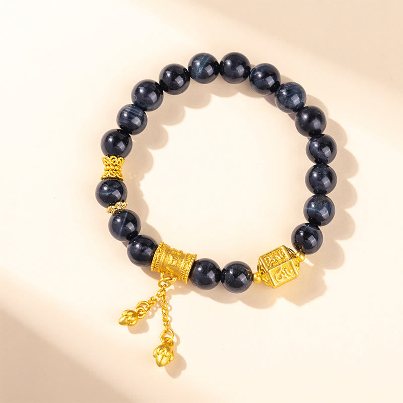 Buddha Stones Various Tiger Eye Alloy Balance Bracelet - Blue Tiger Eye(Wrist Circumference: 16-18cm) - image 7