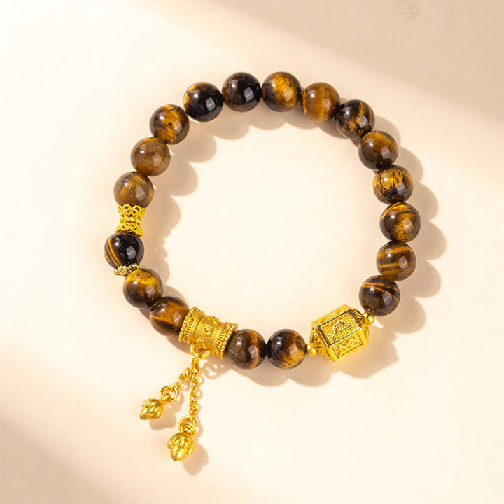 Buddha Stones Various Tiger Eye Alloy Balance Bracelet - Yellow Tiger Eye(Wrist Circumference: 16-18cm) - image 9