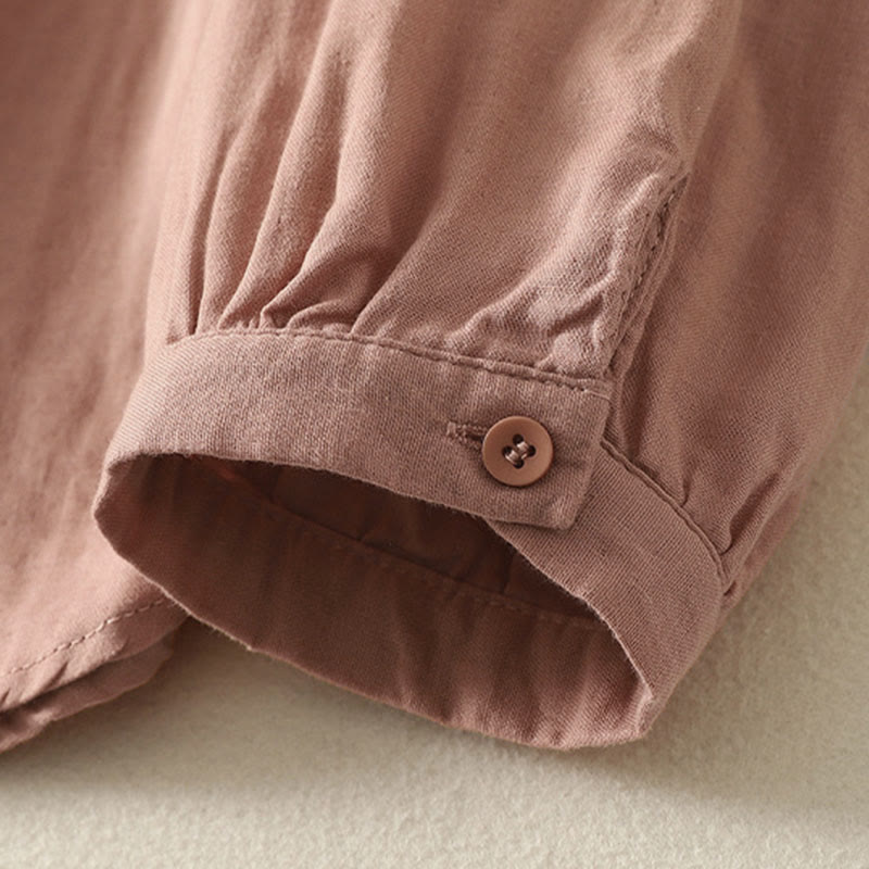 Buddha Stones Embroidered Flower Vine Pattern Long Sleeve Women's Lapel Shirt - image 14