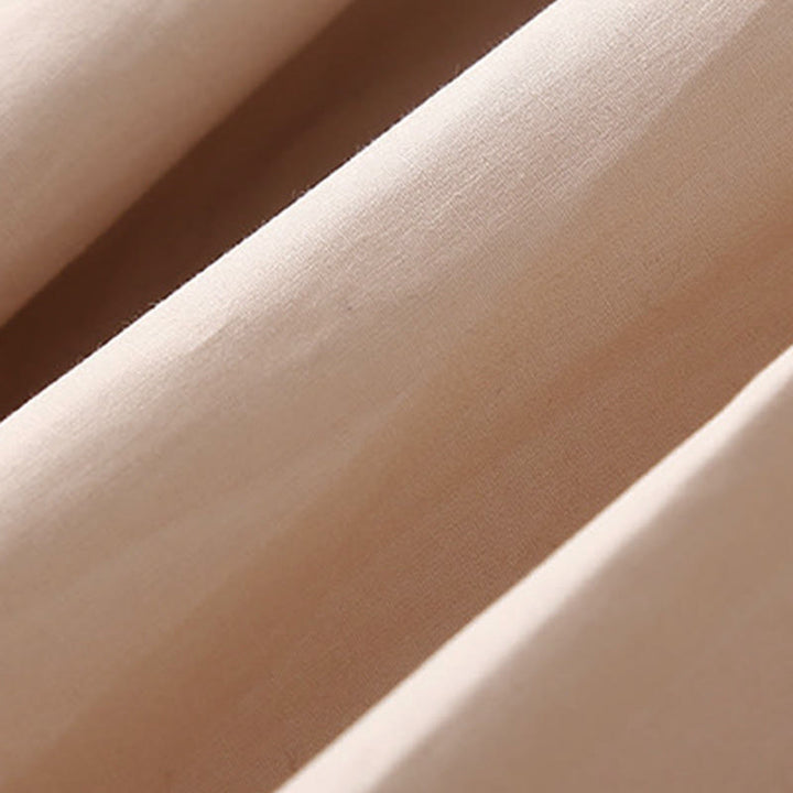 Buddha Stones Plain Double-breasted Long Sleeve Women's Cotton Lapel Shirt - image 8